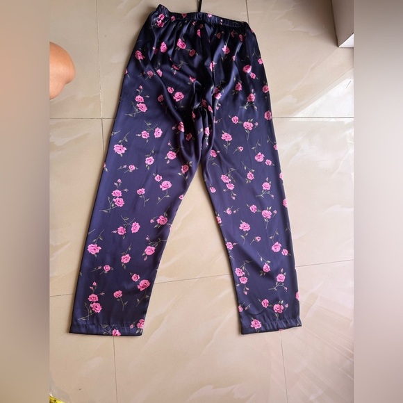 Floral Satin Pants pijama pant size M - Picture 7 of 16